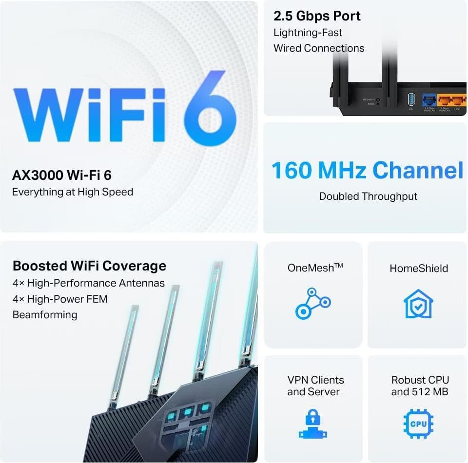 TP-Link Archer AX55 Pro - Router Wi-Fi 6