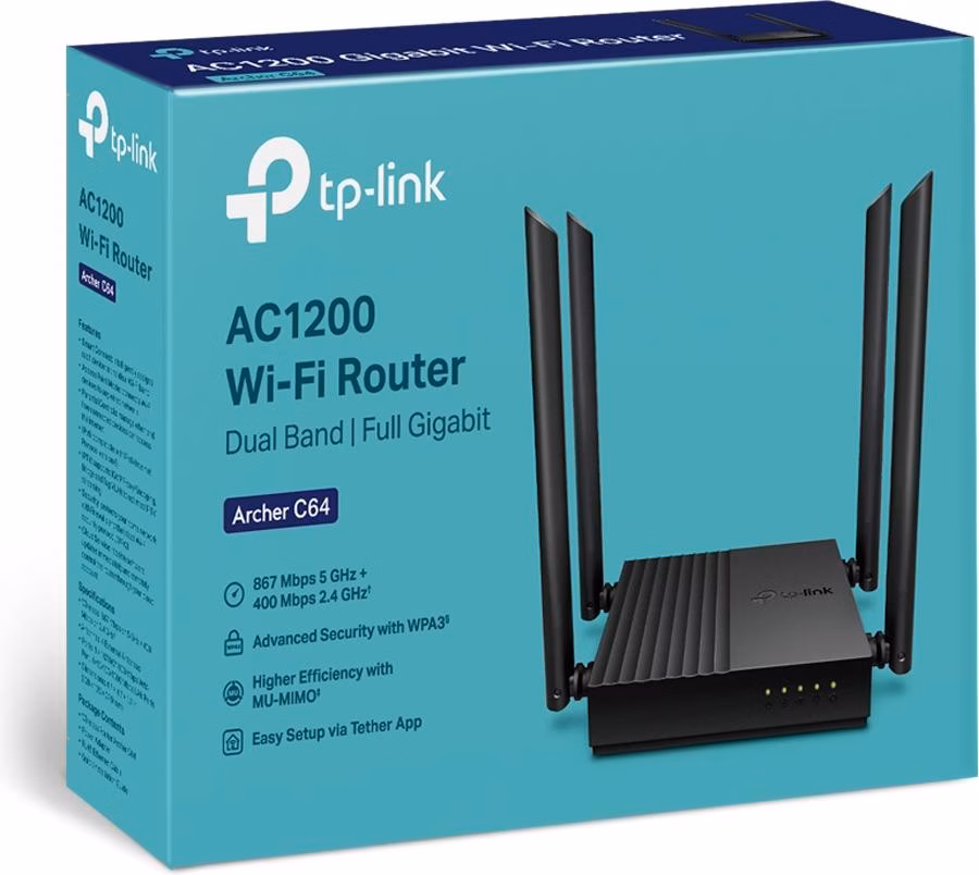 TP-Link Archer C64 Ethernet Wi-Fi Dual Preto