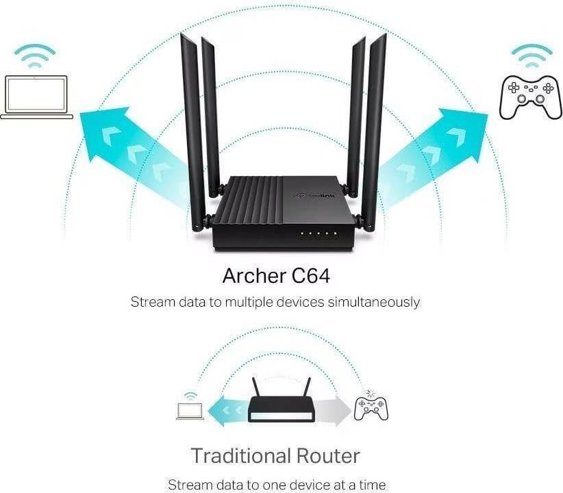 TP-Link Archer C64 Ethernet Wi-Fi Dual Preto