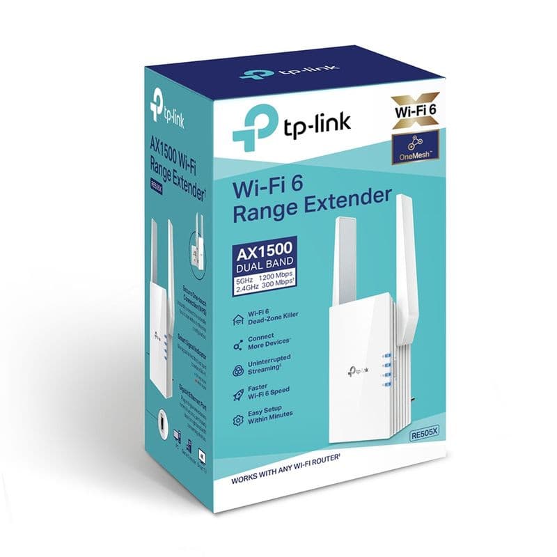TP-Link RE505X Wi-Fi 6 AX1500 Branco - Repetidor Wi-Fi