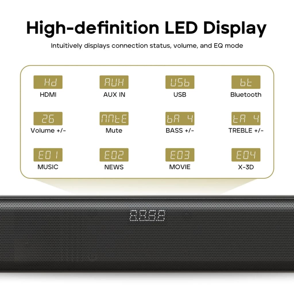 Tribit Soundbar 2.2 200 W, 6 entradas, Bluetooth 5.3