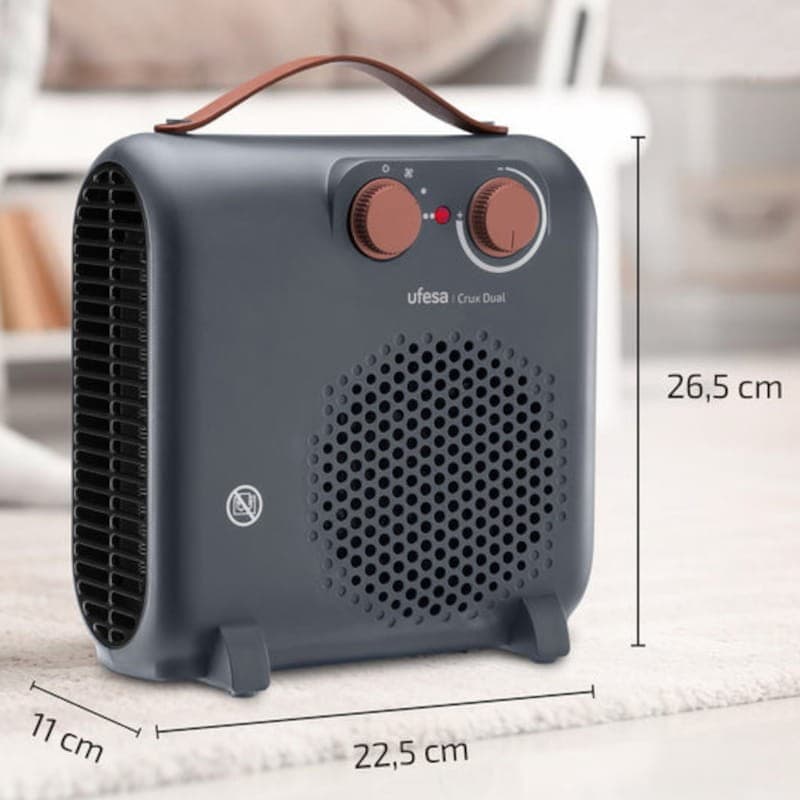 Ufesa Crux Dual 2000W Cinza - Aquecedor Elétrico de Interior