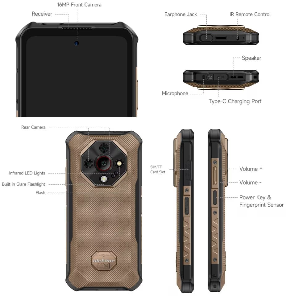 Ulefone Armor X16 Pro 5G 8 GB/256 GB Preto