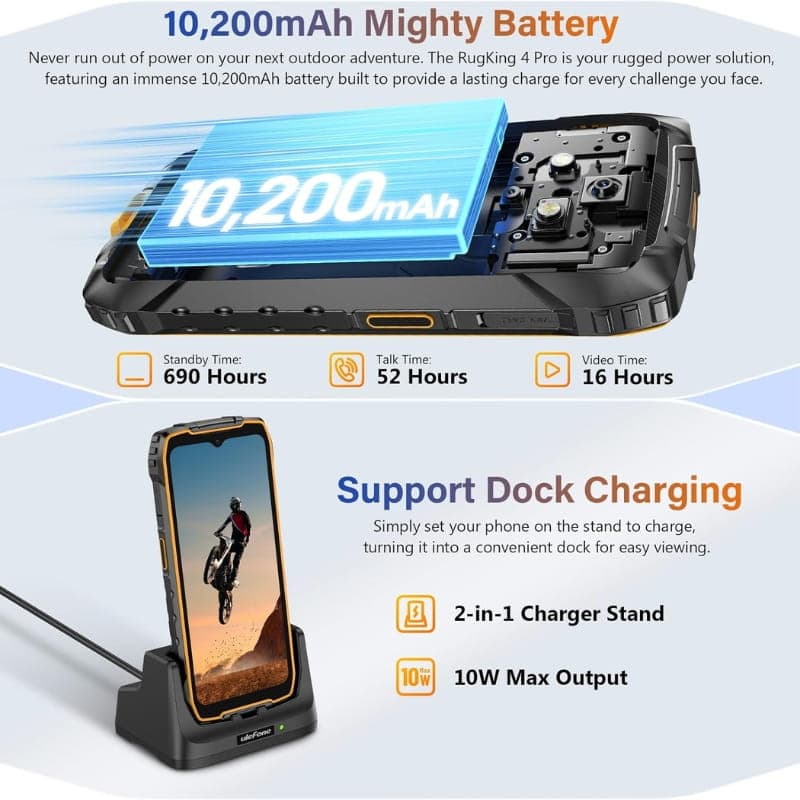 Ulefone RugKing 4 Pro 8GB/128GB Laranja
