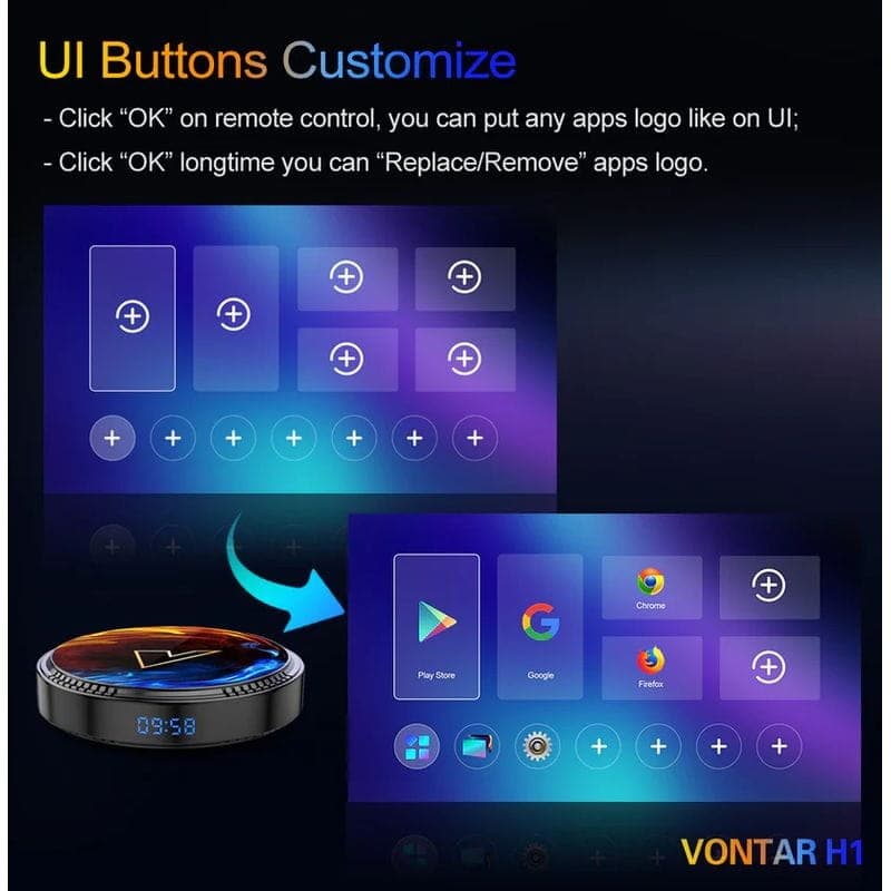 Vontar H1 H618 2GB/16GB WiFi 6 Android 12.0 Android TV
