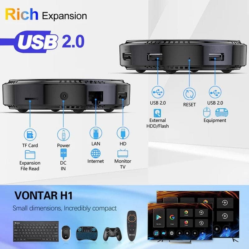 Vontar H1 H618 2GB/16GB WiFi 6 Android 12.0 Android TV