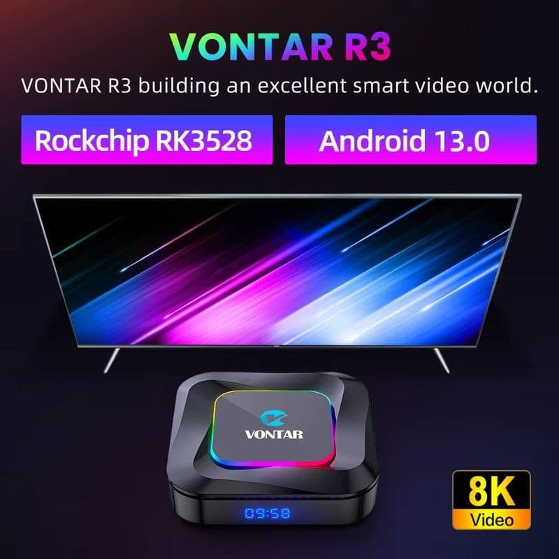 Vontar R3 RK3528 4GB/128GB WiFi6 Android 13.0 Android TV
