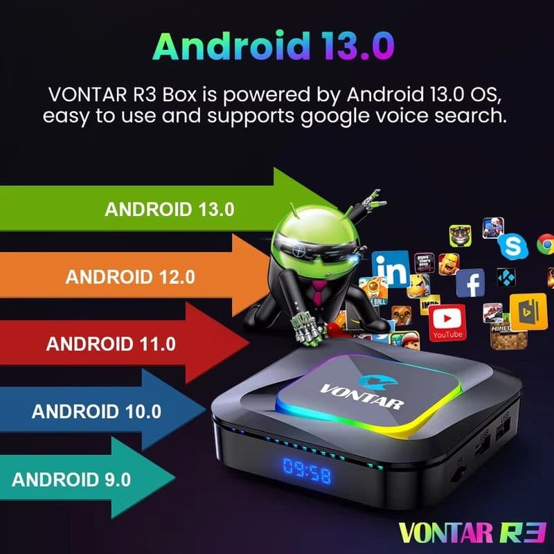 Vontar R3 RK3528 4GB/128GB WiFi6 Android 13.0 Android TV
