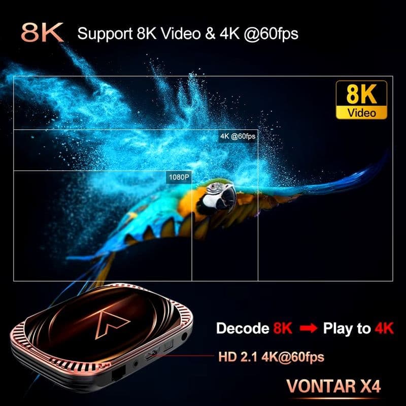 Vontar X4 S905X4 4GB/64GB Dual WiFi Android 11.0 Android TV