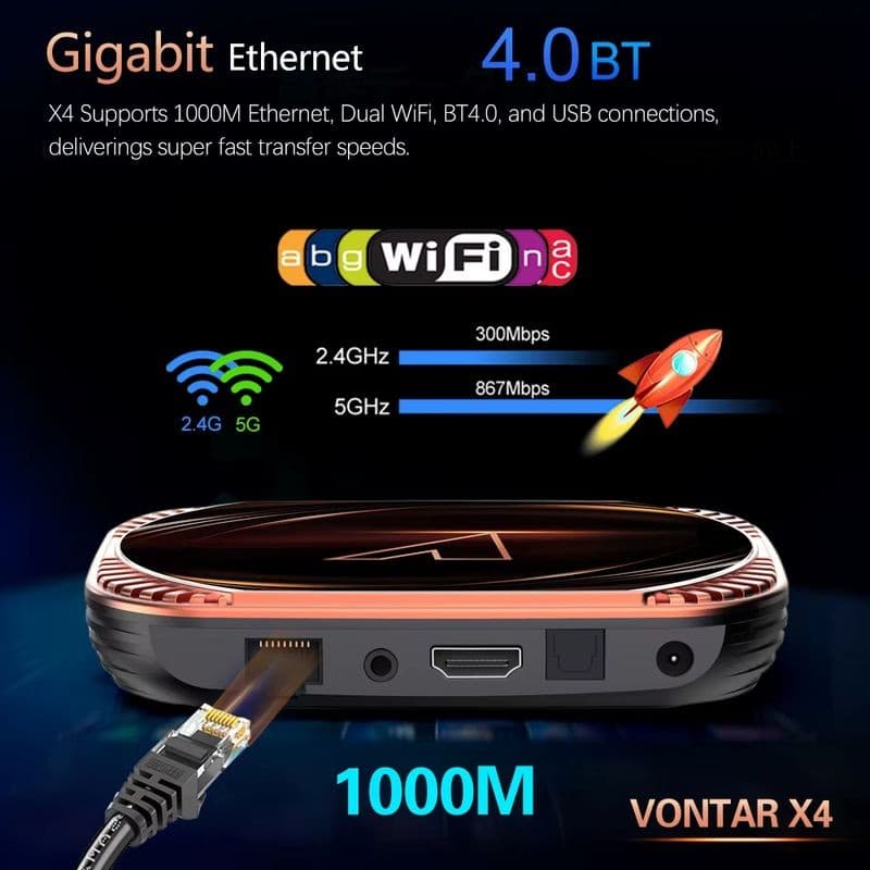 Vontar X4 S905X4 4GB/64GB Dual WiFi Android 11.0 Android TV