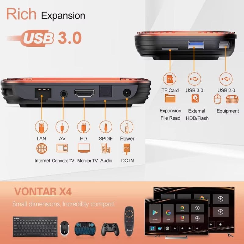 Vontar X4 S905X4 4GB/64GB Dual WiFi Android 11.0 Android TV