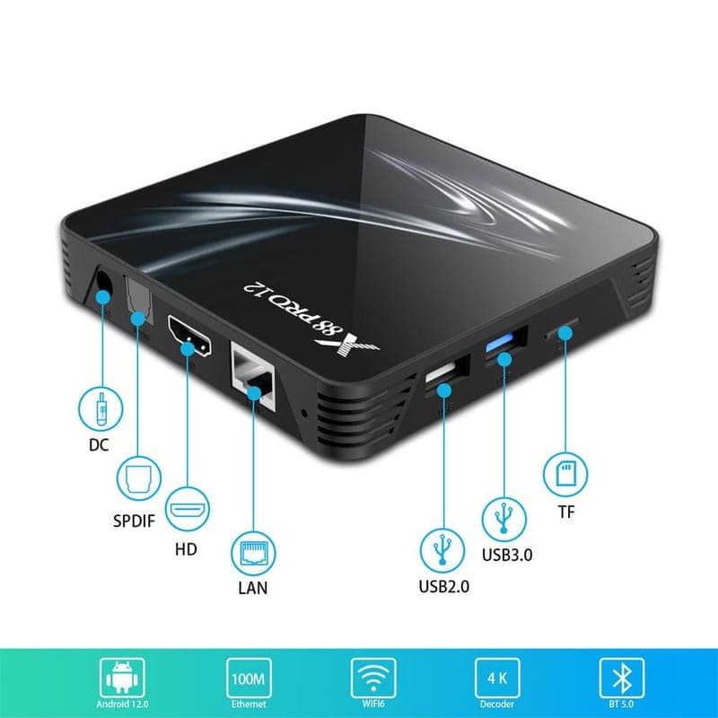 X88 Pro 12 RK3318/4 GB/64GB Android 12 - Android TV