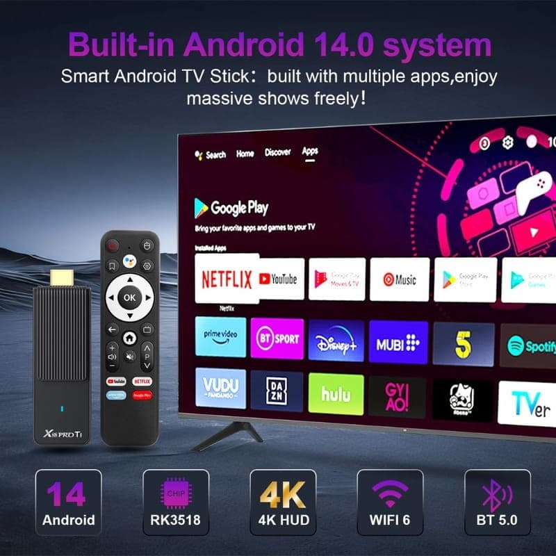 X88 Pro TI RK3518 2GB/16GB WiFi 6 Android 14 - Android TV