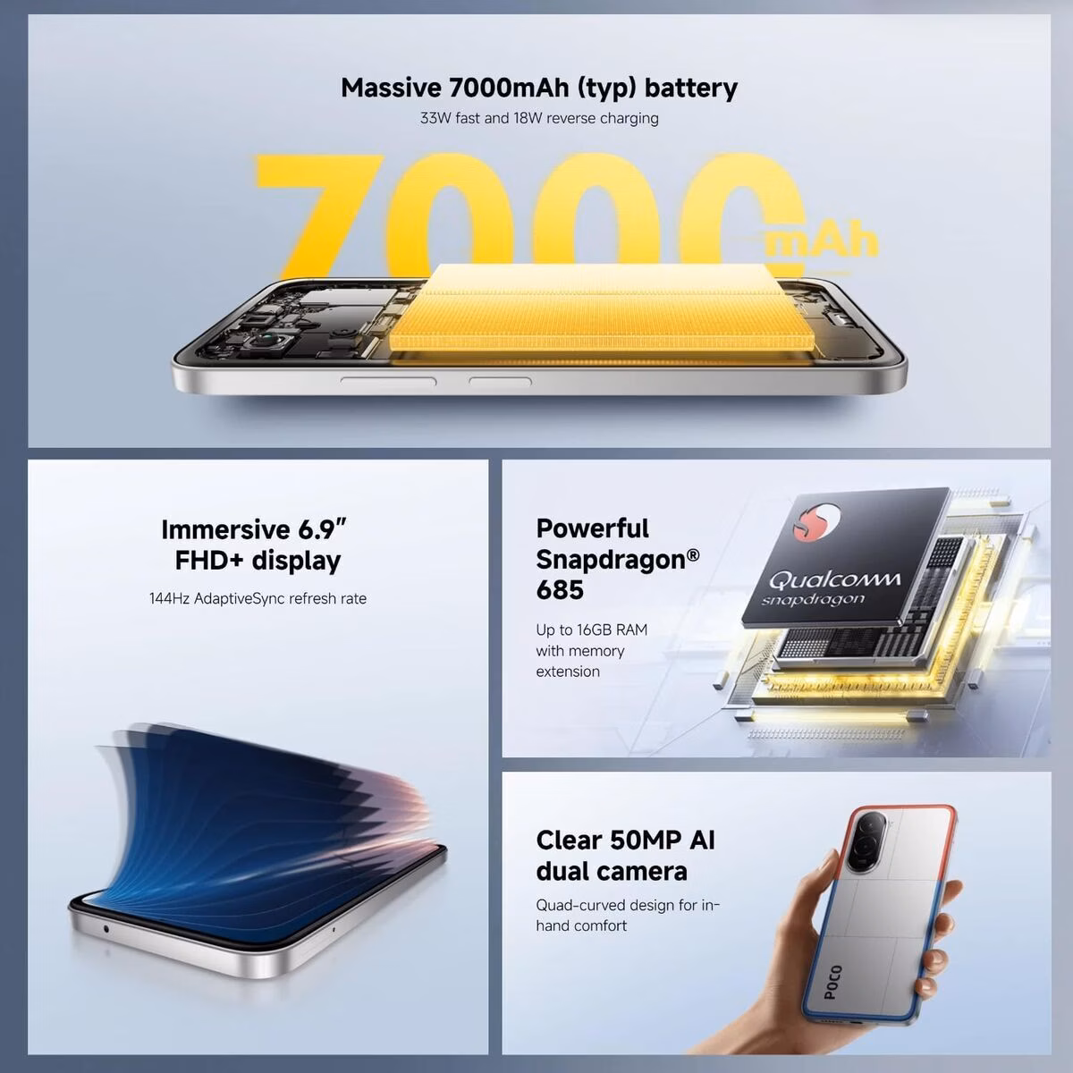 Xiaomi Poco M7 4G 8GB/256GB Preto