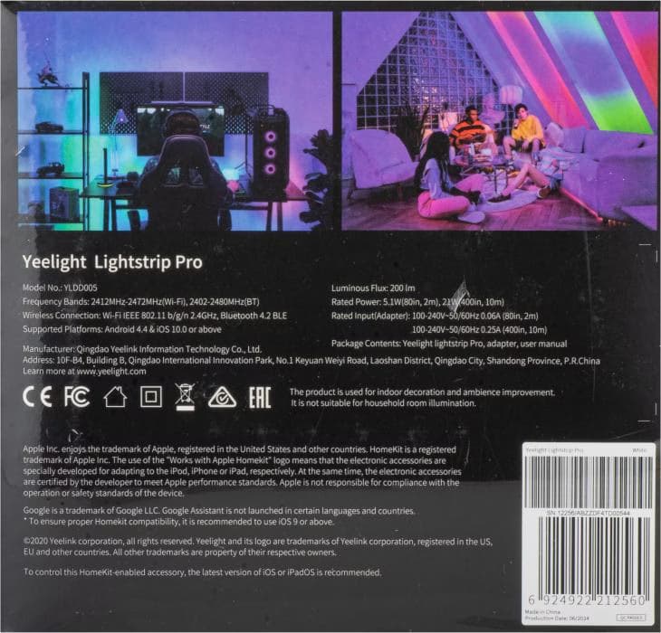 Yeelight Lightstrip Pro - Fita LED RGB Multicolorida