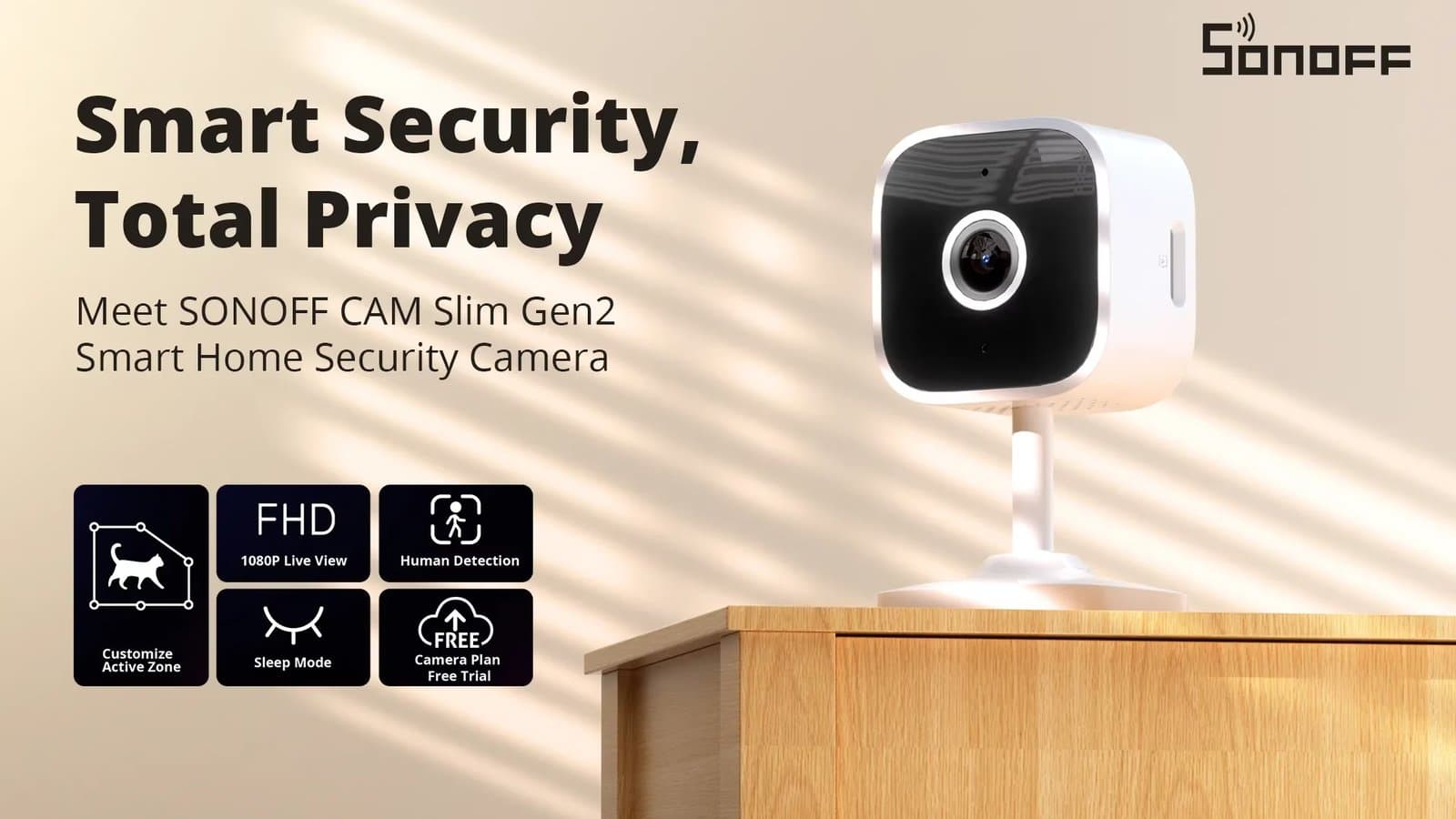 Sonoff CAM-S2 (Gen. 2) Full HD WiFi Branco