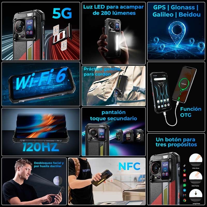 Hotwav Hyper 7 Pro 5G 16GB/256GB Preto - Telemóvel rugged