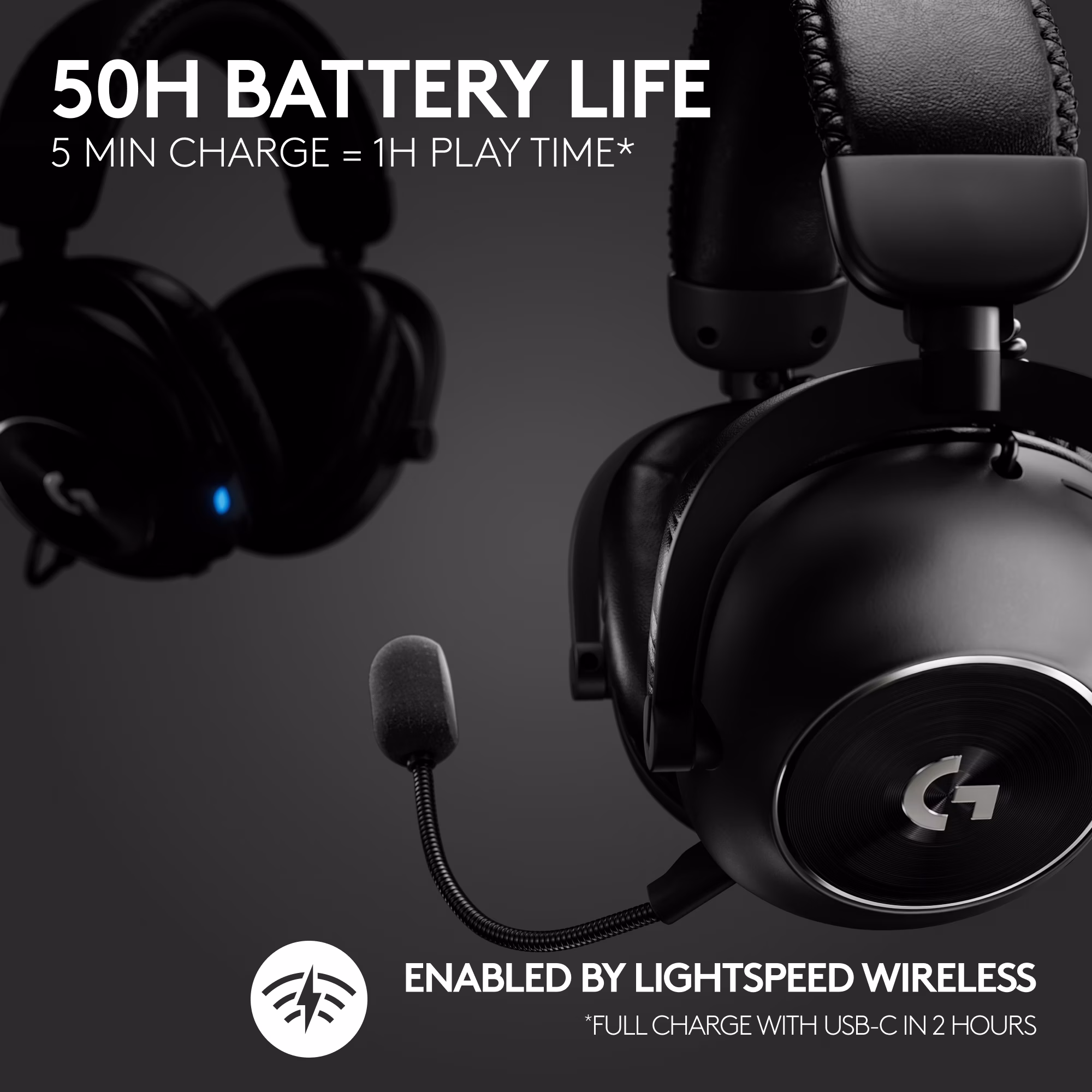 Logitech G PRO X 2 LIGHTSPEED - Auscultadores gaming sem fios
