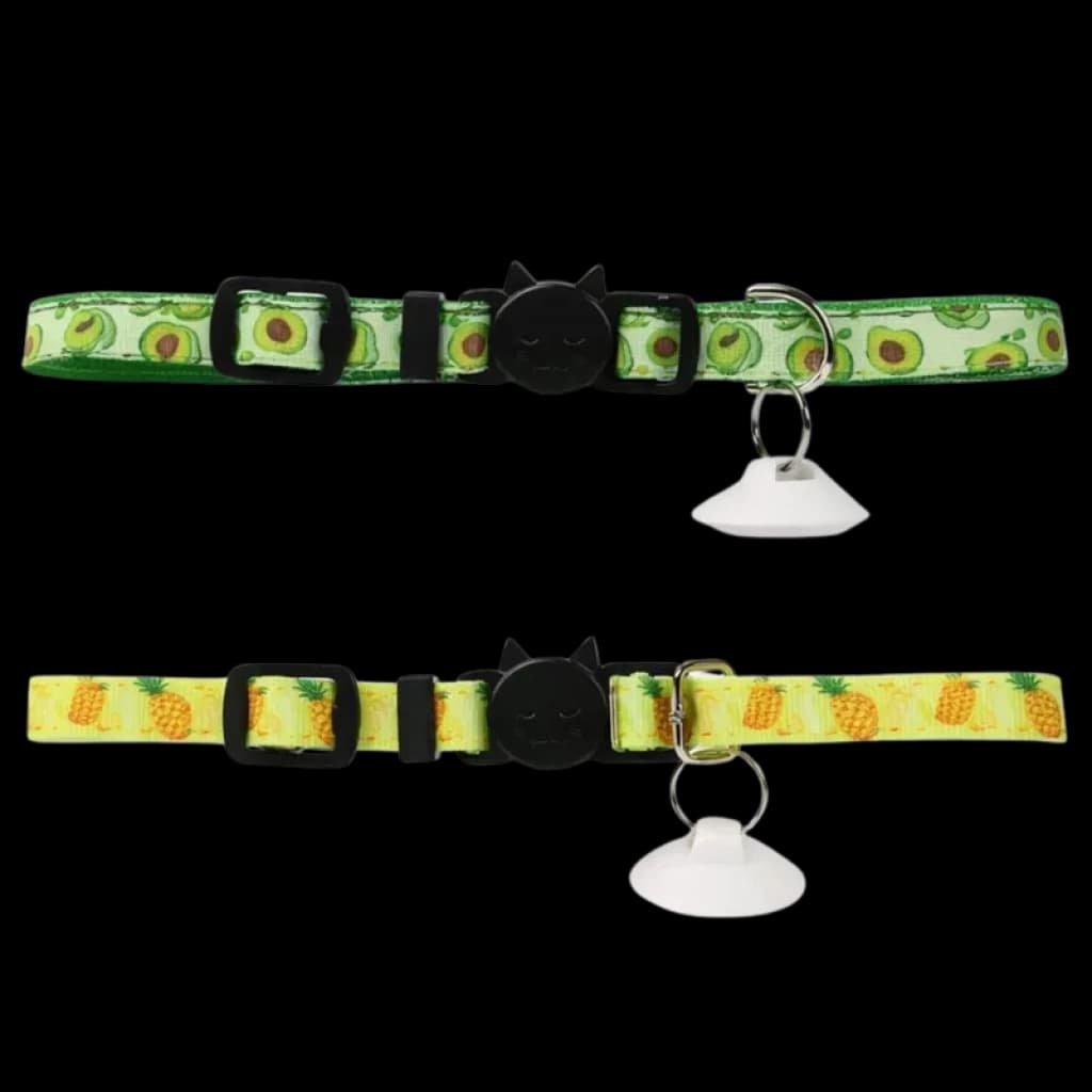 2 colares amarelos/verdes de reconhecimento para comedouros e bebedouros CATLINK
