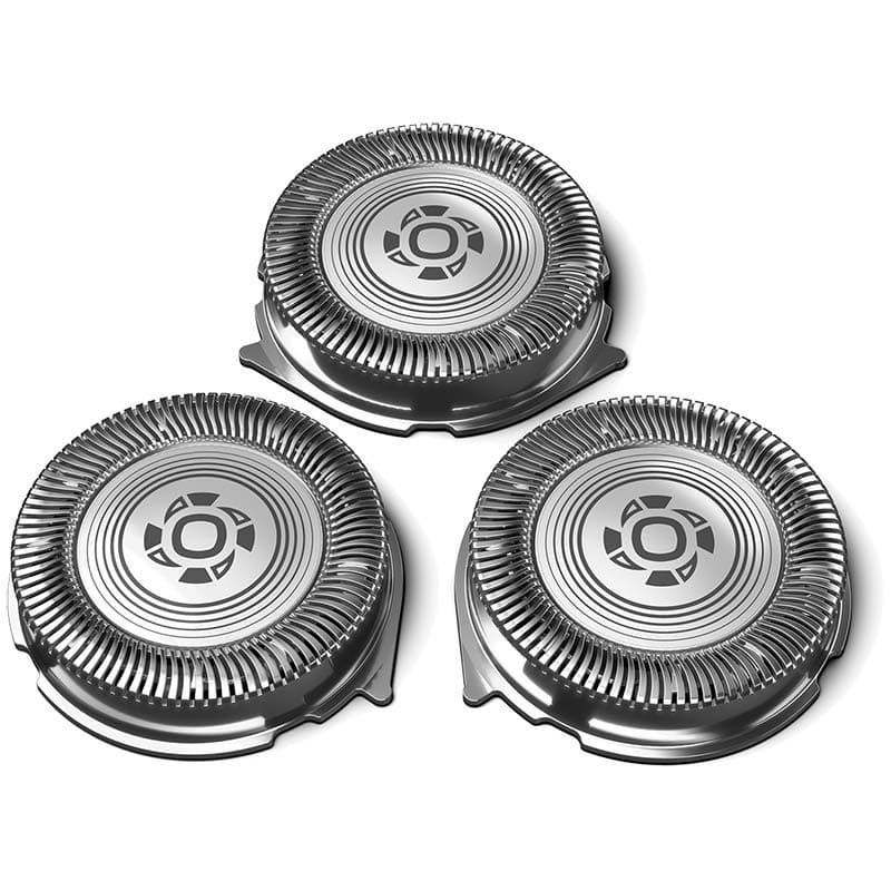 3x cabeças de substituição para a máquina de barbear eléctrica Philips Série 3000 e 1000 em aço inoxidável