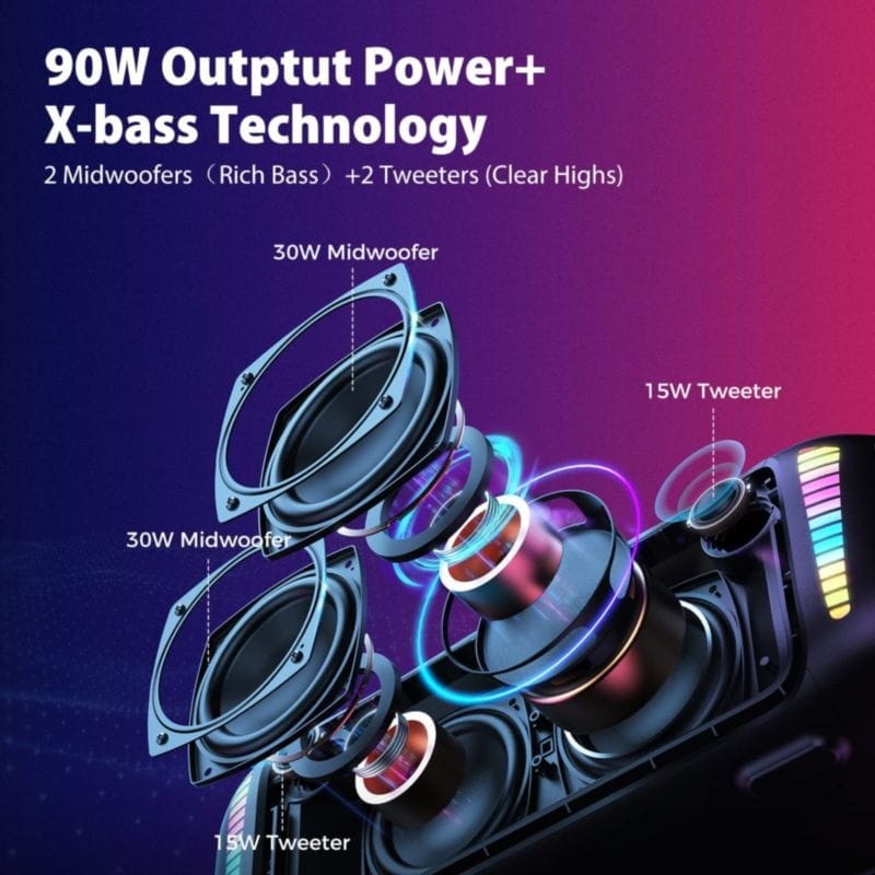 Coluna Bluetooth Tribit Stormbox Blast 90 W
