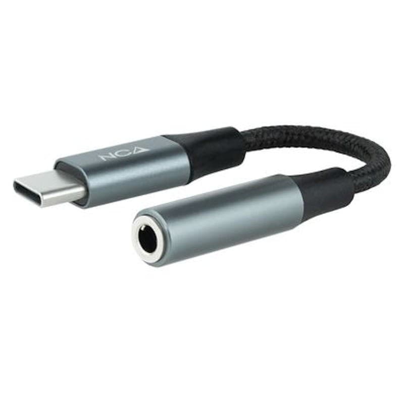 Cabo Adaptador de Áudio Nanocable USB-C para Jack 3.5/Cinza 11cm