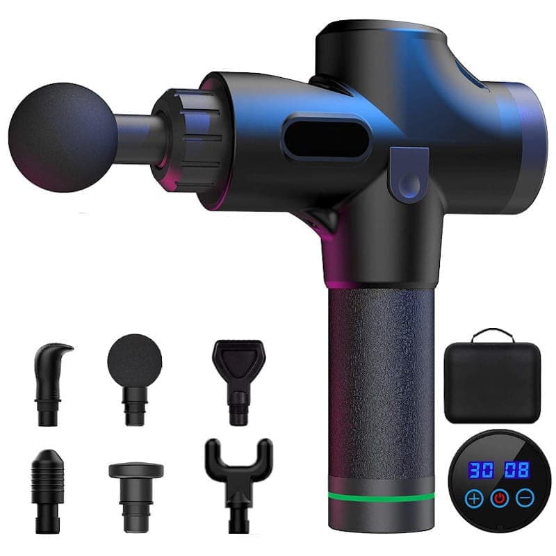 Pistola de Massagem Muscular MG-009 6 Cabeças 30 níveis Mate