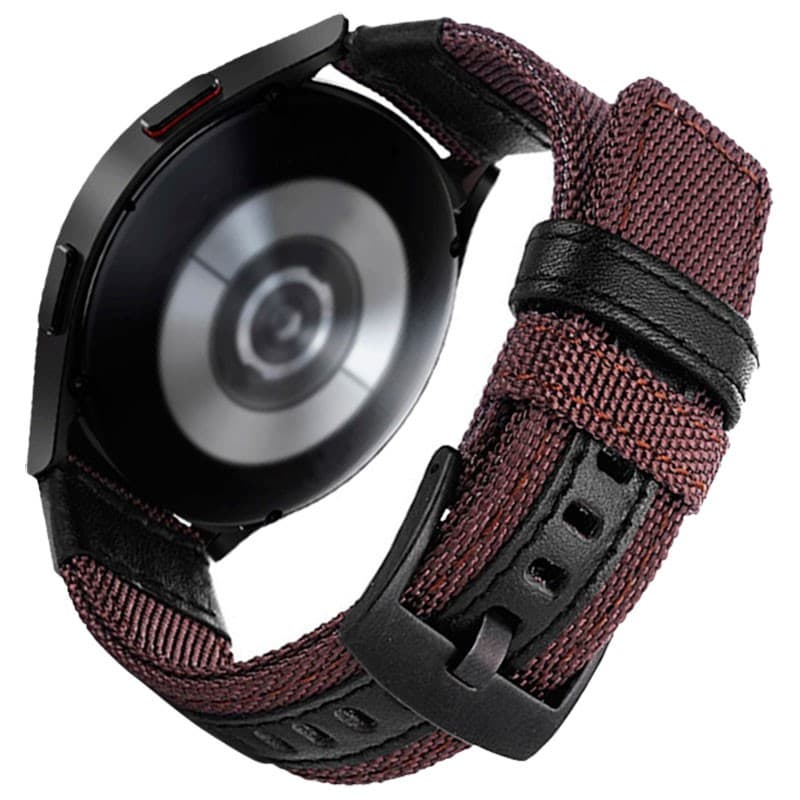 Pulseira Universal Nylon Ajustável 22mm Café para Smartwatch Xiaomi/Amazfit/Samsung/Huawei/Realme/Ticwatch