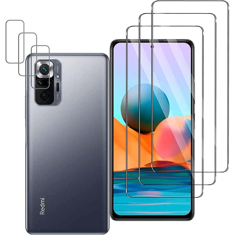 Pack de Acessórios Xiaomi Poco M5s / Redmi Note 10 / Redmi Note 10S com 3 Película de Ecrã + 3 Película de vidro para Câmara