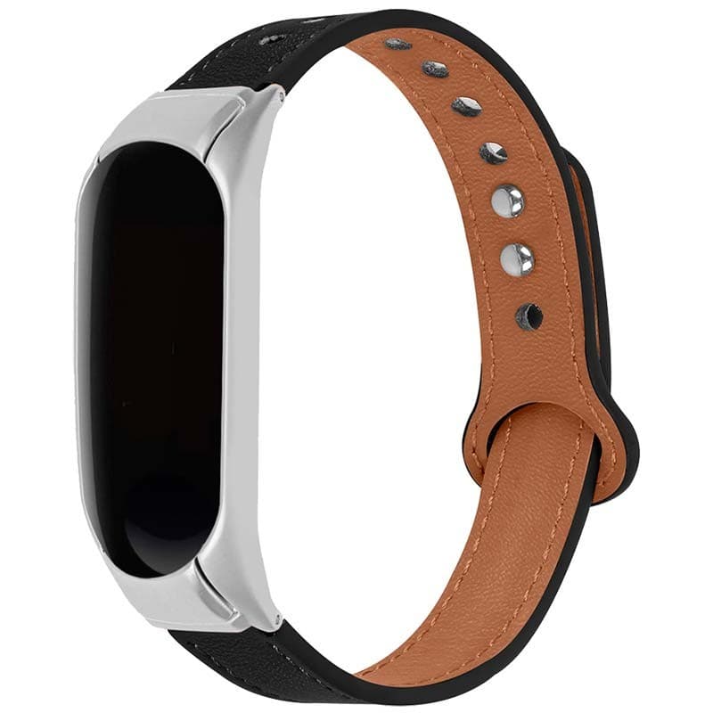 Pulseira Xiaomi Mi Smart Band 6 / Mi Band 5 / Amazfit Band 5 Couro Clipe