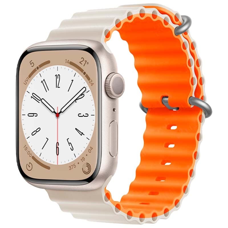 Pulseira Apple Watch 42/44/45/49mm Wave Estrela+Laranja