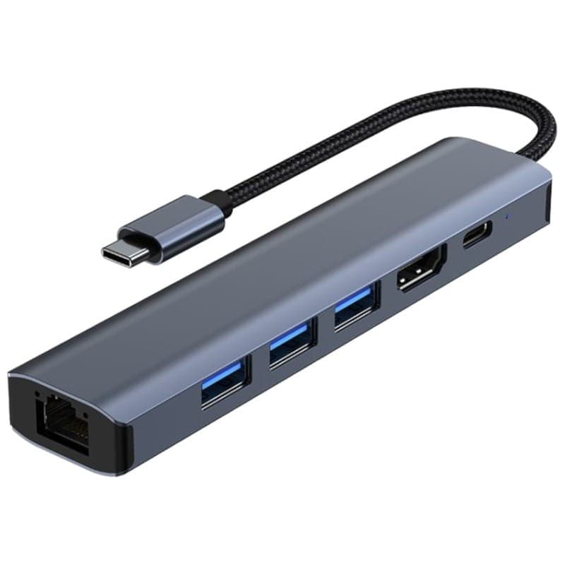 Hub 2210 6 em 1 USB Tipo C para USB 3.2/HDMI/USB Tipo C