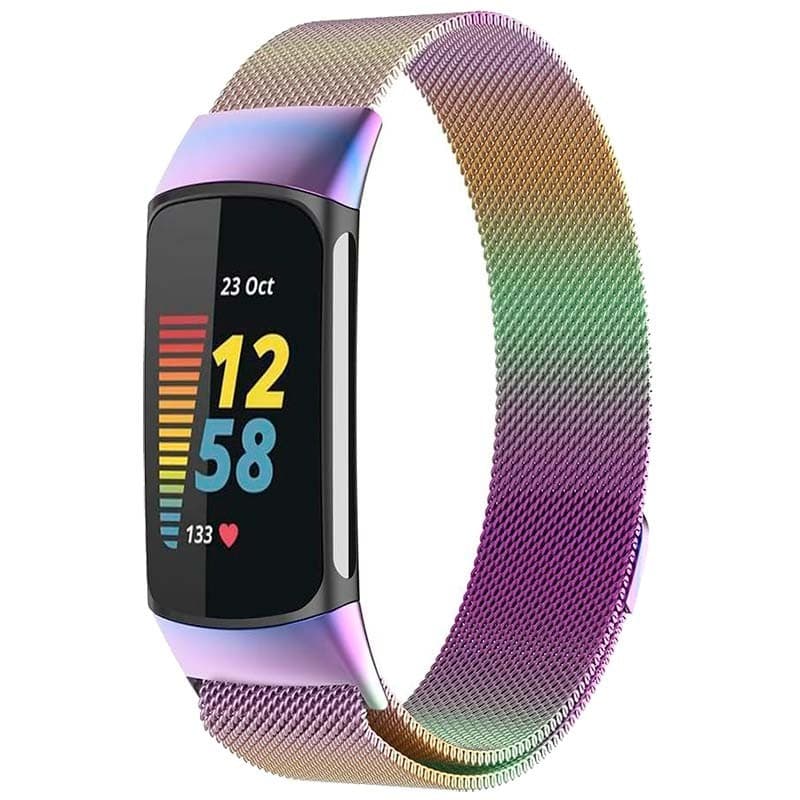 Pulseira Milanesa Magnética Fitbit Charge 5 / Charge 6 Multicolorida