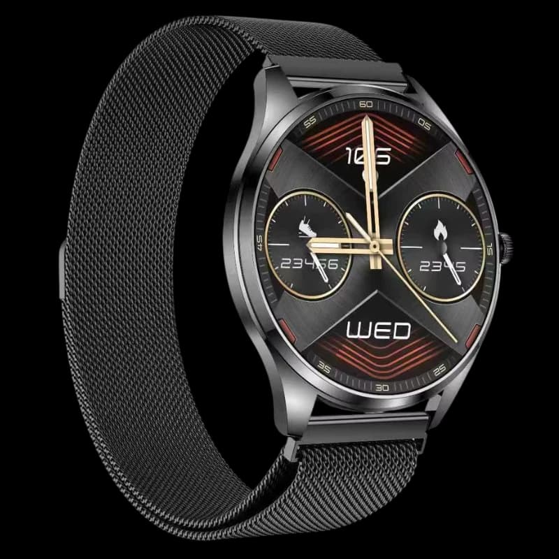 TN99 Smartwatch com Pulseira Milanesa Preto Ecrã AMOLED de 1,43 polegadas