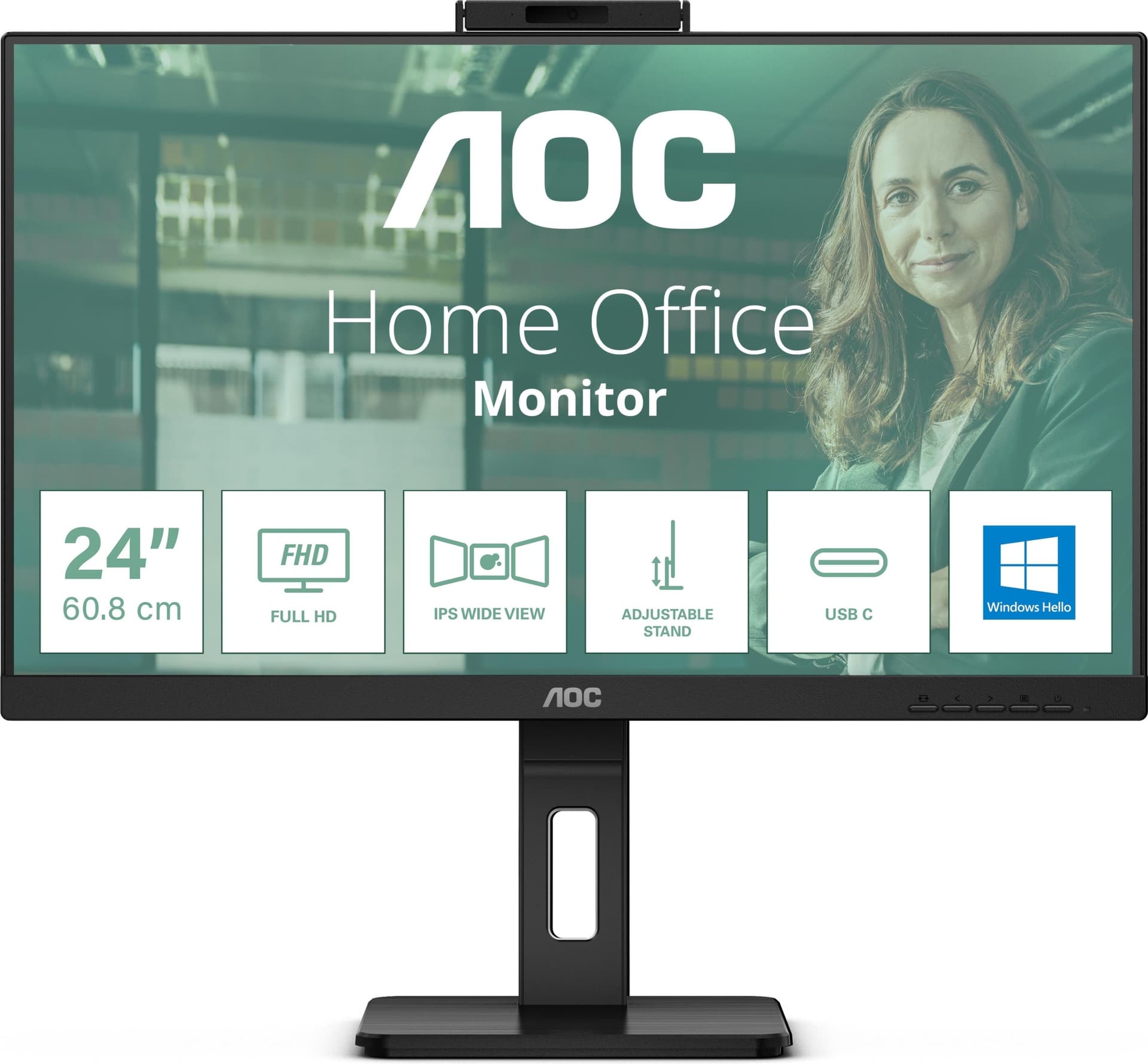 AOC 24P3CW 60.45cm 23.8inch IPS TFT 1920x1080 HDMI DP USB Black