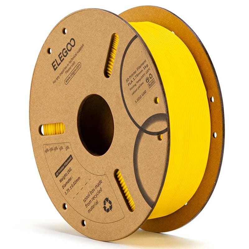 ELEGOO PLA Amarelo para Impressoras 3D FDM - Filamento 1.75mm Bobina de 1kg