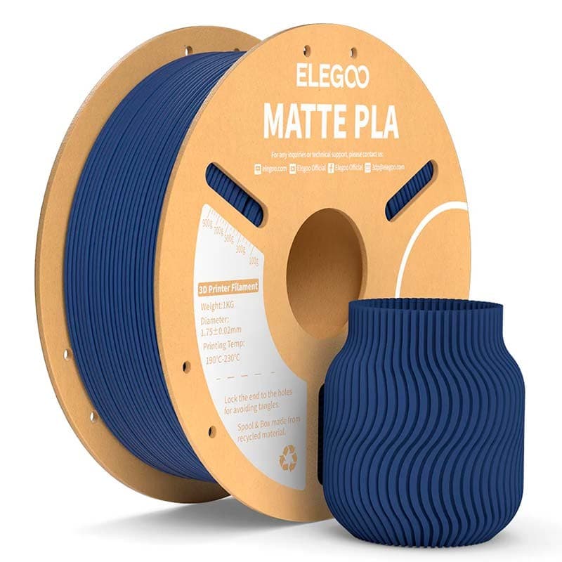ELEGOO PLA MATTE Azul Marinho Mate para Impressoras 3D FDM - Filamento 1.75mm Bobina de 1kg