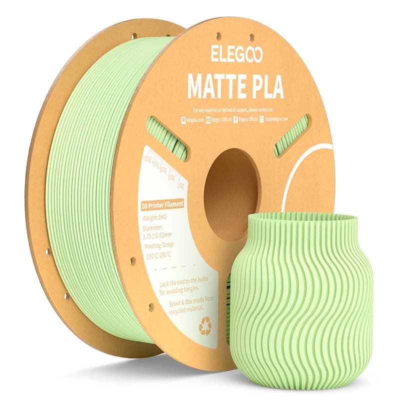 ELEGOO PLA MATTE Verde Menta Mate para Impressoras 3D FDM - Filamento 1.75mm Bobina de 1kg