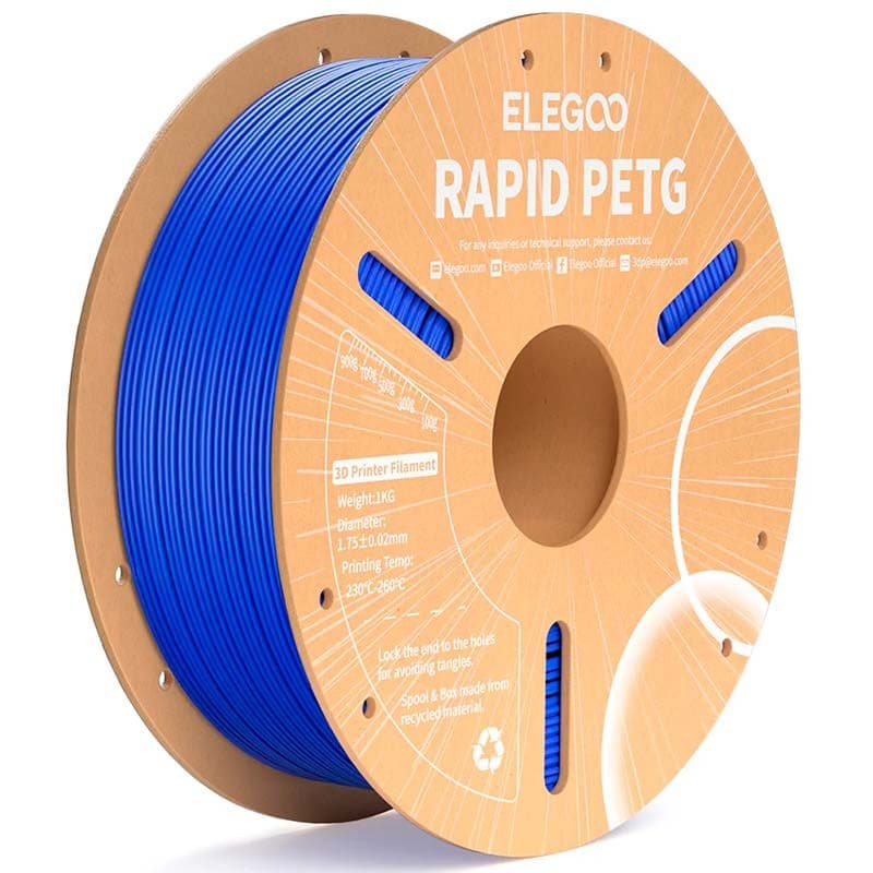 ELEGOO Rapid PETG Azul para Impressoras 3D FDM - Filamento 1.75mm Bobina de 1kg