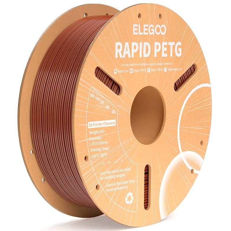 ELEGOO Rapid PETG Castanho para Impressoras 3D FDM - Filamento 1.75mm Bobina de 1kg