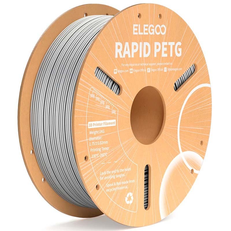ELEGOO Rapid PETG Cinzento para Impressoras 3D FDM - Filamento 1.75mm Bobina de 1kg