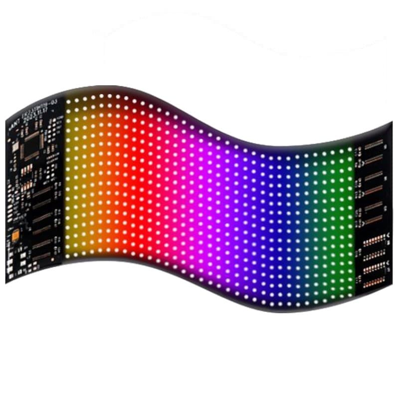 Ecrã de matriz LED RGB flexível para carro 20 x 64 com aplicativo Bluetooth Preto