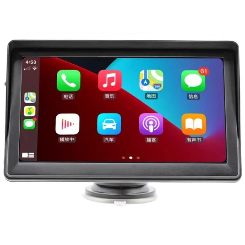 Ecrã tátil universal SWM B600W 7 polegadas Carplay/Android Auto sem fios Preto