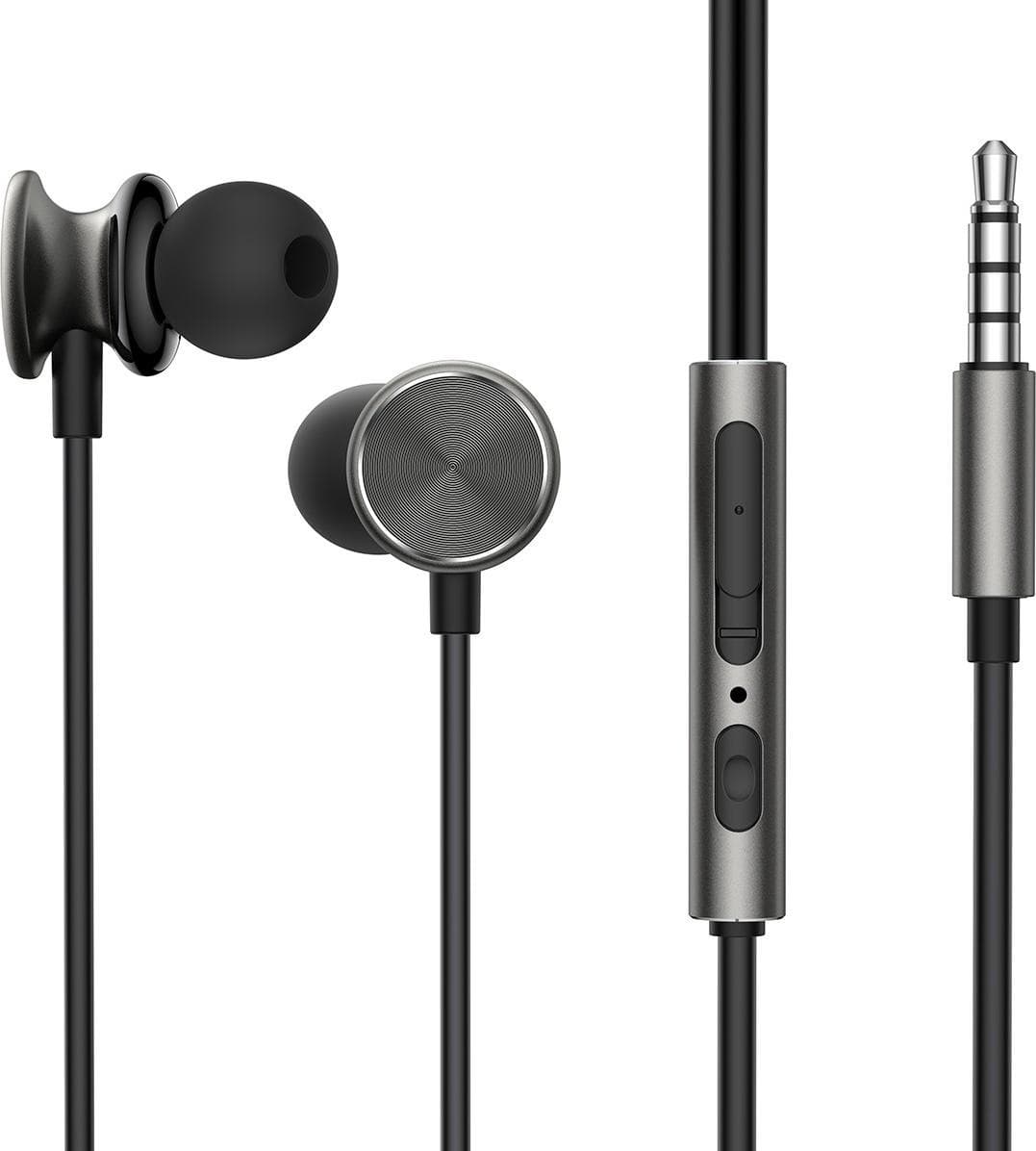 Joyroom JR-EW03 Wired Series In-Ear Metal Wired Earbuds-Dark Gray