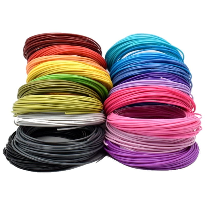Pacote de Filamento PLA para Caneta 3D 1.75mm 10m x 20 Unidades Cores Diferentes