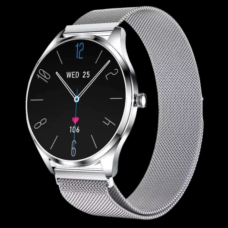 TN99 Smartwatch com Pulseira Milanesa Prata Monitorização da frequência cardíaca