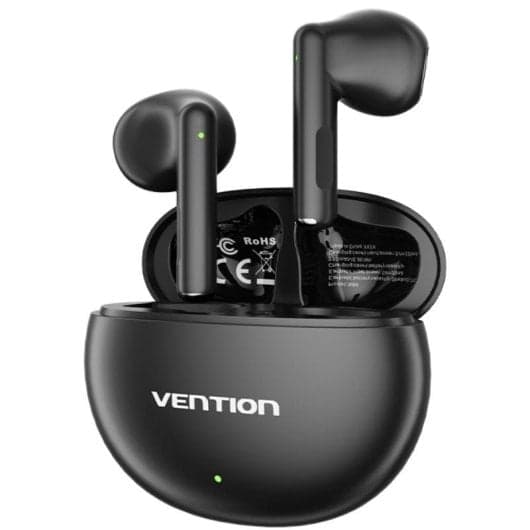 Vention ELF 06 NBKB0 Auriculares Bluetooth com Estojo de Carga e Autonomia até 6h Pretos
