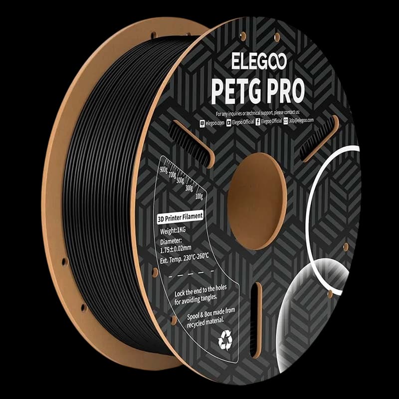 ELEGOO PETG Pro Preto para Impressoras 3D FDM - Filamento 1.75mm Bobina de 1kg