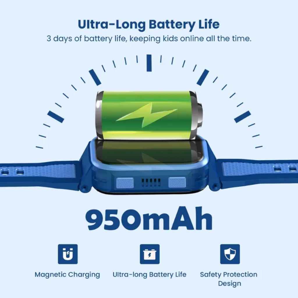 Relógio inteligente para crianças Lagenio K10 Preto 4G GPS com função SOS