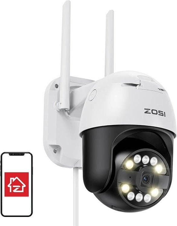 Zosi IP Outdoor Camera C296 WiFi Pan Tilt 8MP Dual IP66 with 32GB microSD card